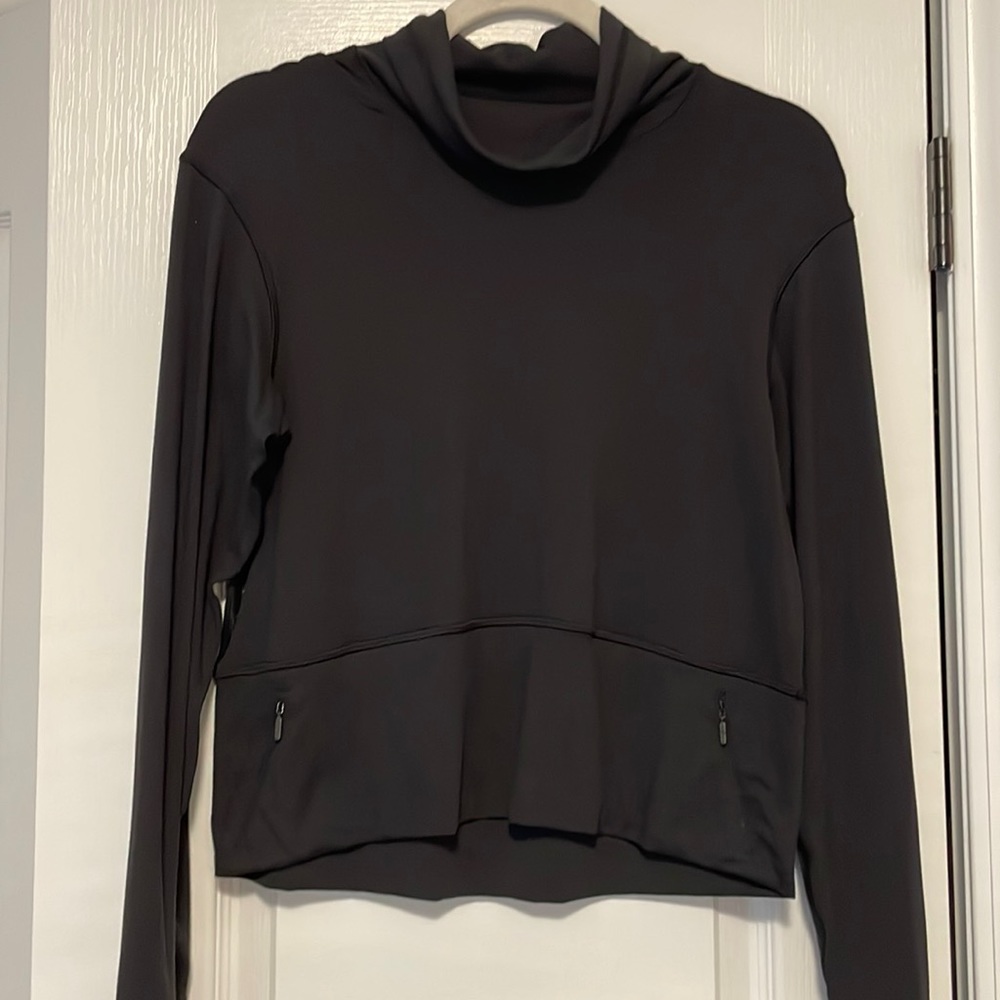Black Lululemon mock neck running sweatshirt